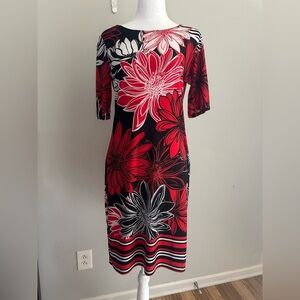 karin stevens casual dresses Karin Stevens Dress Women 10 Black Floral Embroidered Kaftan Midi Zipper Casual
